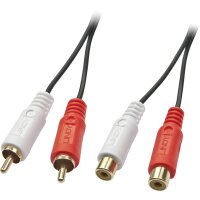 LINDY Premium - Audioverlängerungskabel - RCA x 2 (M) bis RCA x 2 (W) - 10 m (35674)