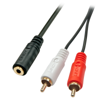 LINDY Premium Audio-Adapterkabel, 2x RCA (Cinch) an 3,5mm Klinkenstecker, 25cm Audio-Adapterkabel mi