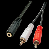 LINDY Premium Audio-Adapterkabel, 2x RCA (Cinch) an 3,5mm Klinkenstecker, 25cm Audio-Adapterkabel mi