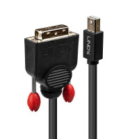 LINDY - DisplayPort-Kabel - Mini DisplayPort (M) bis DVI-D (M) - 1,0m - Daumenschrauben - Schwarz (4
