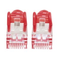 INTELLINET Network Cable, Cat7 Raw Cable, Cat6A Modular plugs, CU, S/FTP, LSOH, 0.25 m, Red