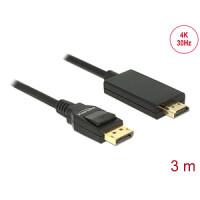DELOCK Kabel Displayport 1.2 Stecker > HDMI-A S Kabel Displayport 1.2 Stecker > HDMI-A Stecker 3 m s
