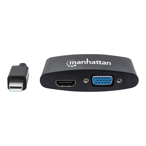 MANHATTAN 2-in-1 Mini-DisplayPort Adapter Mini-DisplayPort-Stecker auf HDMI/VGA-Buchse passiv Schwar