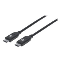 MANHATTAN USB 2.0 Typ C-Anschlusskabel 2m USB Typ C-Stecker auf Typ C-Stecker 480 Mbit/s 5 A schwarz