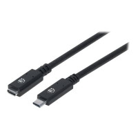 MANHATTAN 3.1 USB-C Verlaengerungskabel 0,5m SuperSpeed+ USB 3.1 Gen2 Typ C-Stecker auf Typ C-Buchse