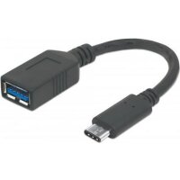 MANHATTAN USB-C Kabel C-Stecker - A-Buchse 12cm USB 3.1 Gen1