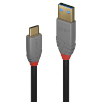 LINDY USB 3.1  Typ A an C Kabel 5A PD Anthra Line 0.5m