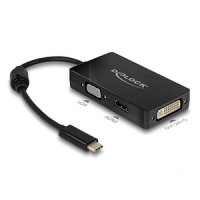 DELOCK Adapter USB Type-C Stecker > VGA / HDMI / DVI Buchse schwarz