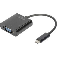 DIGITUS USB Type-C zu VGA Adapter Full HD 1080p Kabellänge: 195 cm schwarz