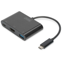 DIGITUS USB Type-C Multi Adapter 4K 30Hz HDMI 1 USB C Port für PD 1 USB 3.0 port
