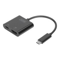 DIGITUS USB Type C zu HDMI Adapter 4K/60Hz + USB C PD schwarz