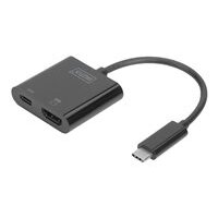 DIGITUS USB Type C zu HDMI Adapter 4K/60Hz + USB C PD schwarz