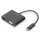 DIGITUS USB Type C zu HDMI + VGA Adapter 4K/30Hz / Full HD 1080p schwarz