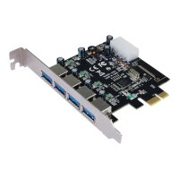 LONGSHINE USB 3.0 Card PCIe 4*extern inkl.SATA Power...
