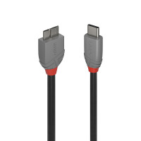 LINDY 1m USB 3.2 Typ C an Micro-B Kabel, Anthra Line