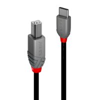 LINDY 1m USB 2.0 Typ C an B Kabel Anthra Line