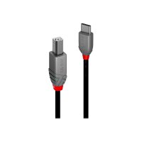 LINDY 2m USB 2.0 Typ C an B Kabel Anthra Line