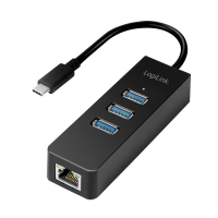 LogiLink USB 3.0 Typ-C auf Gigabit Adapter zu 1x RJ45 und 3x