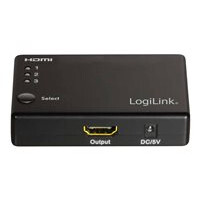 LOGILINK HDMI switch, 3x1-Port, 1080p/60 Hz, HDCP, CEC, RC, smal