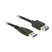 DELOCK Verlängerungskabel USB 3.0 Typ-A Stecker > USB 3.0 Typ-A Buchse 1,0 m schwarz