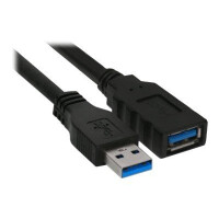 INLINE USB 3.0 Kabel Verlaengerung A Stecker / Buchse schwarz 0.5m