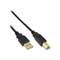 USB 2.0 Anschlusskabel A an B, 5,0m, schwarz, Kontakte gold