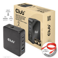 CLUB3D Reiseladegerät   3xUSB Typ C, 1xUSB Typ A, PD 140W retail