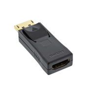 INTOS INLINE DisplayPort Adapter Displayport Stecker auf HDMI Buchse 4K2K schwarz