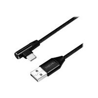 LOGILINK USB-Stecker USB 2.0 zu USB-C (90° gewinkelt)...