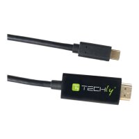 TECHLY USB Typ C ST auf HDMI 2.0 4K, 2m, schwarz