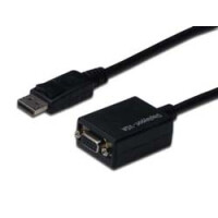 ASSMANN Adapterkabel DisplayPort Stecker auf VGA HD15 Buchse 0,15m AWG28 doppelte Schirmung