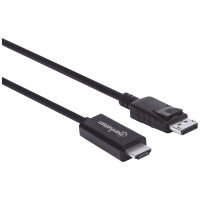 IC INTRACOM Manhattan 4K@60Hz DisplayPort auf HDMI-Kabel 3m schwarz