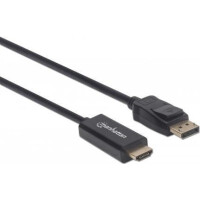IC INTRACOM Manhattan 4K@60Hz DisplayPort auf HDMI-Kabel 1m schwarz