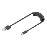 DIGITUS USB Type A to USB Type C Spring cable TPE USB 2.0...