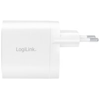 LOGILINK Steckdosenadapter, 2x USB-C, GaN, 40W