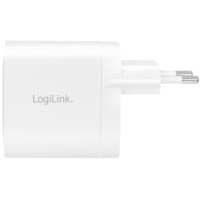 LOGILINK Steckdosenadapter, 2x USB-C, GaN, 65W