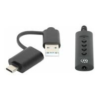 MANHATTAN Audioadapterkabel USB-C/USB-A auf 3,5mm Buchse