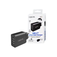 LOGILINK USB Wall Charger, 4port, 3x USB-AF & 1x...