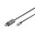 DIGITUS 8K 30Hz. USB Type C to DP adapter cable HBR3 Alu Housing Black 1m