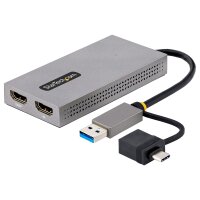 STARTECH.COM USB to Dual HDMI Adapter, USB A/C to 2x HDMI...