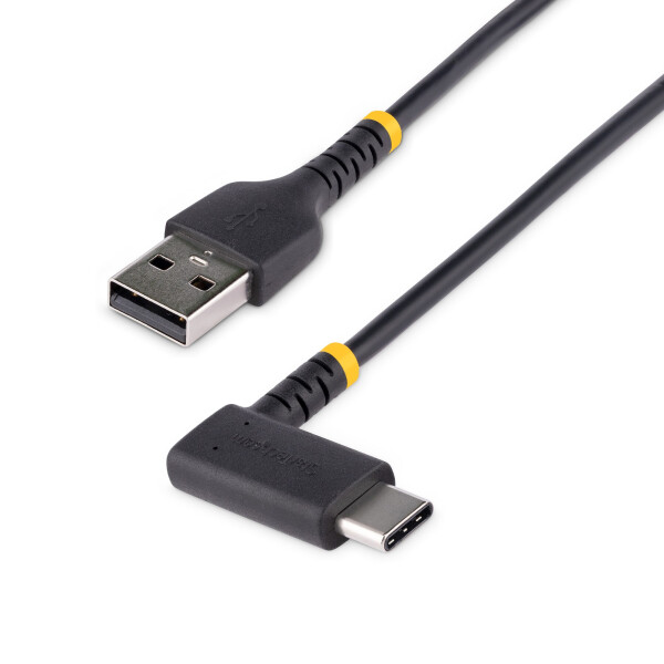 STARTECH.COM 6in (15cm) USB A to C Charging Cable Right Angle, Heavy Duty Fast Charge USB-C Cable, U