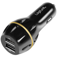 LOGILINK USB Car Charger, 2 Port, QC3, black