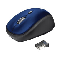 TRUST Wireless Mouse Yvi - Maus - optisch - drahtlos - 2,4 GHz - kabelloser Empfänger (USB) - Blau (
