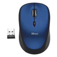 TRUST Wireless Mouse Yvi - Maus - optisch - drahtlos - 2,4 GHz - kabelloser Empfänger (USB) - Blau (