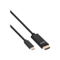 INLINE USB Display Kabel, USB Typ-C Stecker zu HDMI Stecker (DP Alt Mode), 4K2K, schwarz, 1m