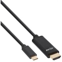 INLINE USB Display Kabel, USB Typ-C Stecker zu HDMI Stecker (DP Alt Mode), 4K2K, schwarz, 1m