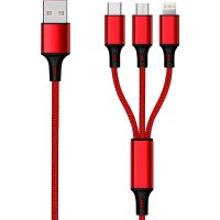 2GO 3in1 USB Ladekabel rot 1,5m