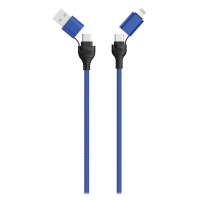 2GO USB / Type C Datenkabel 4in1 blau 120cm
