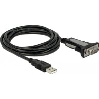 DELOCK Adapter USB Type-A to 1 x serial RS-232 DB9 - Kabel USB / seriell - USB (M) bis DB-9 (M) - 3