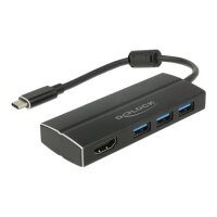 DELOCK Adapter USB3.1 Gen1/C > 3x USB3.0/A + HDMI 4K 30Hz